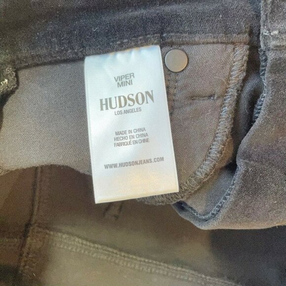Hudson Jeans Womens Viper Mini Skirt Black Size 25 Velvet Studded 5 Pocket NWT - Picture 7 of 9